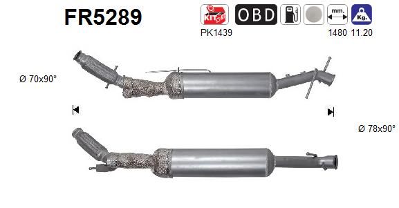 Filtr sadzy / filtr cząstek stałych, układ wydechowy AS FR5289
