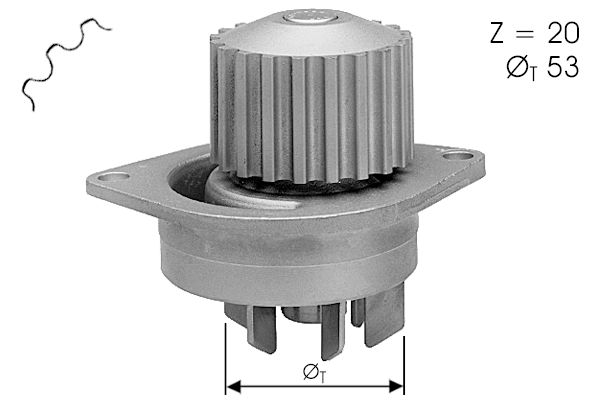 Pompe à eau, refroidissement du moteur