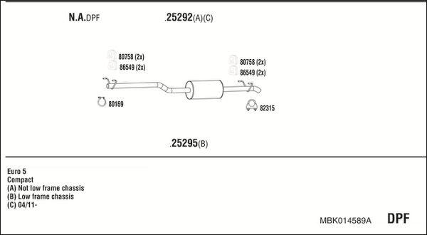 Układ wydechowy WALKER MBK014589A
