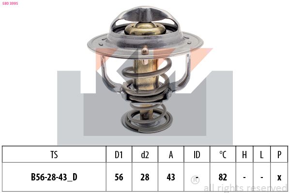 Termostat, środek chłodzący KW 580 399S