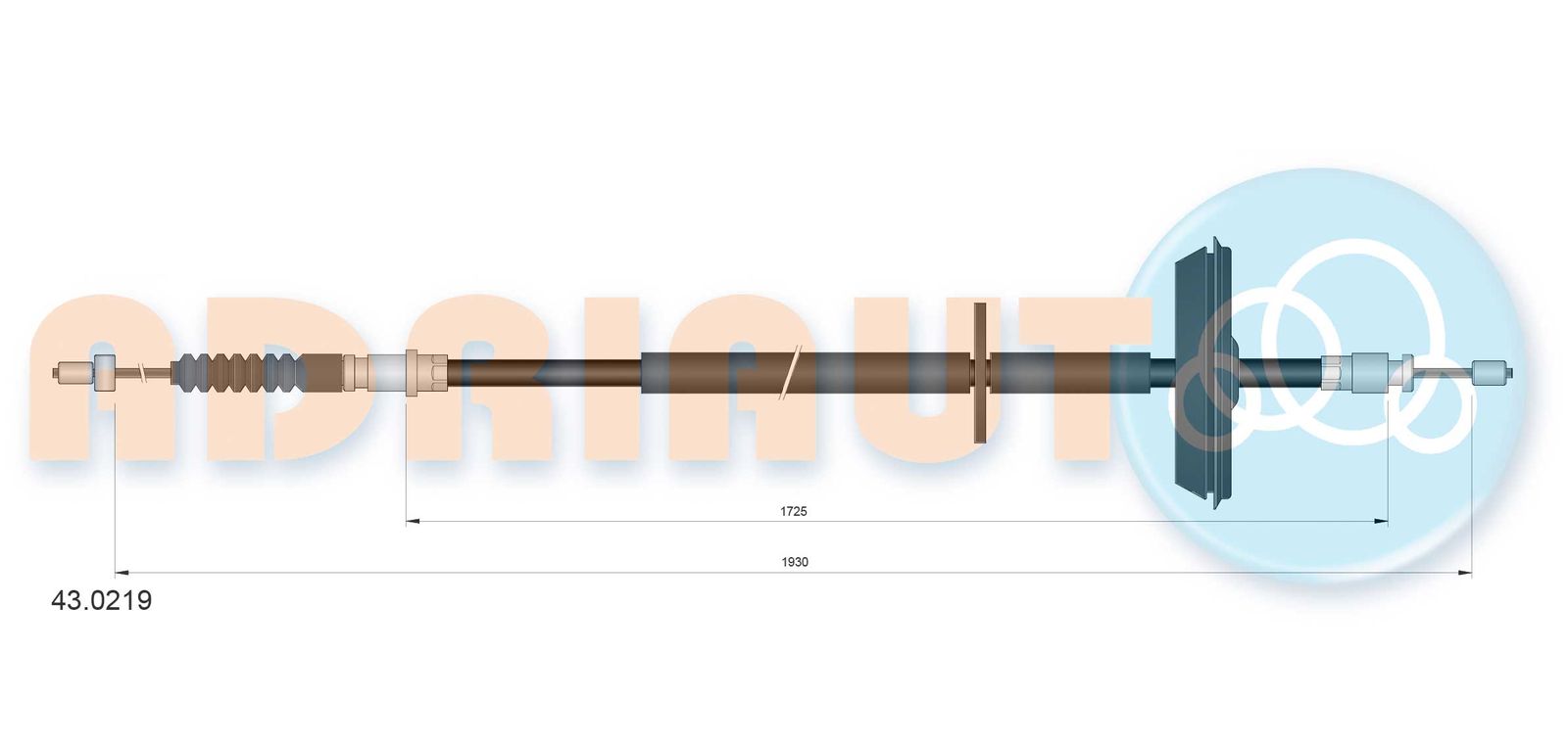 Cablu, frana de parcare ADRIAUTO 43.0219