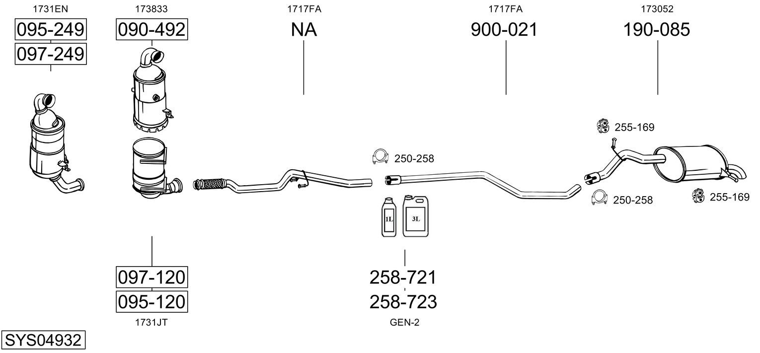Układ wydechowy BOSAL SYS04932