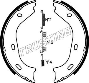Zestaw szczęk hamulcowych, hamulec postojowy TRUSTING 052.116K