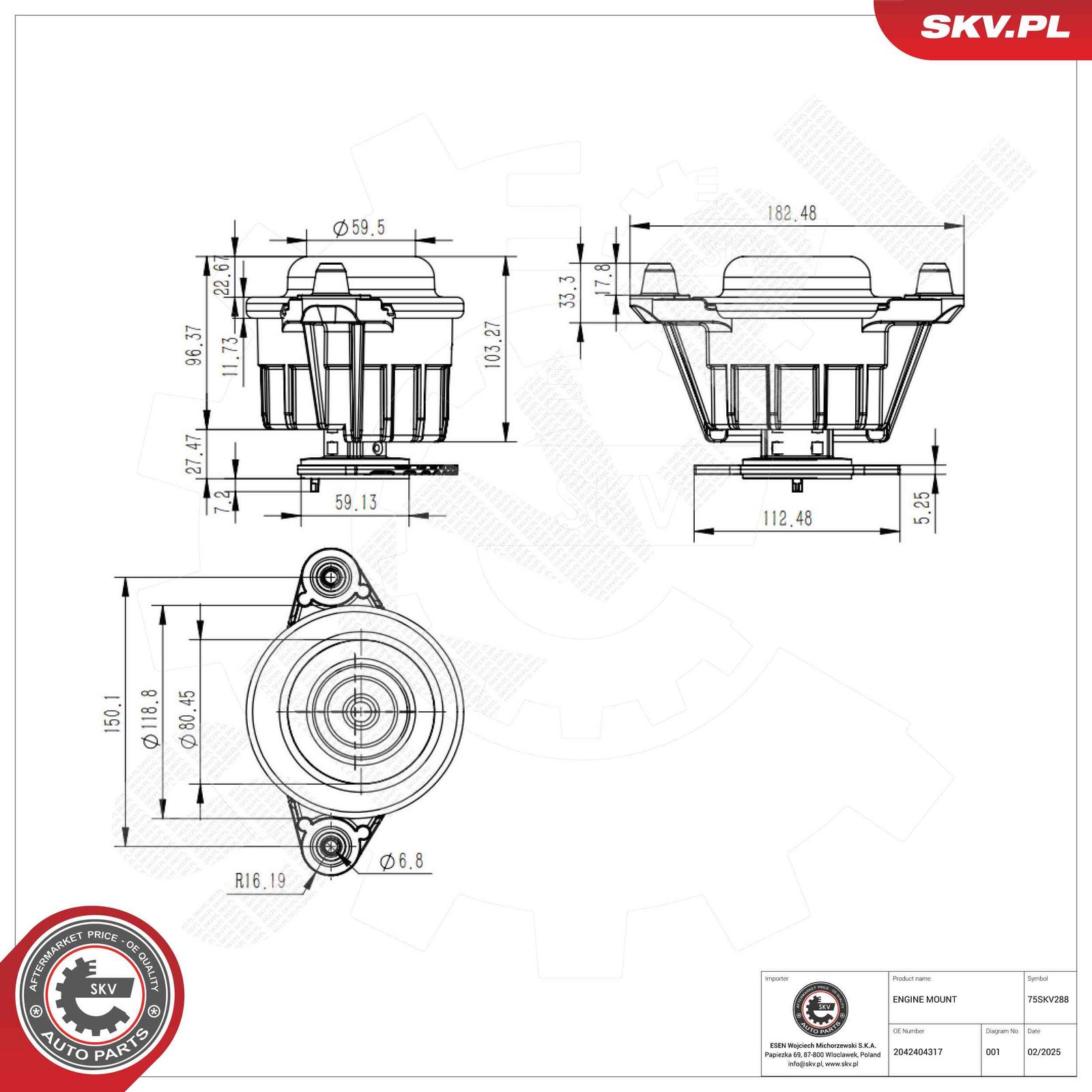 Suport motor ESEN SKV 75SKV288