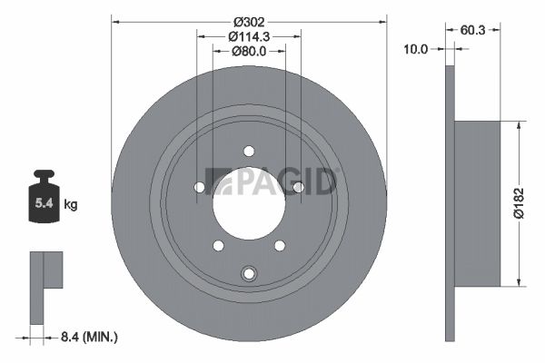 Tarcza hamulcowa PAGID 54773NC