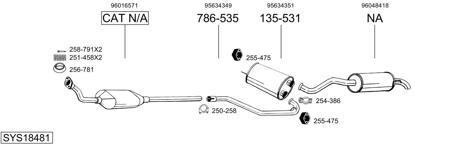 Układ wydechowy BOSAL SYS18481