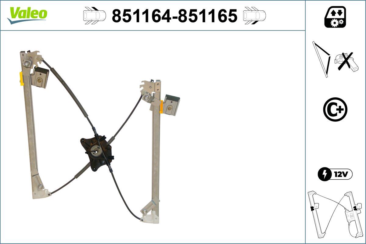 Mecanism actionare geam VALEO 851164
