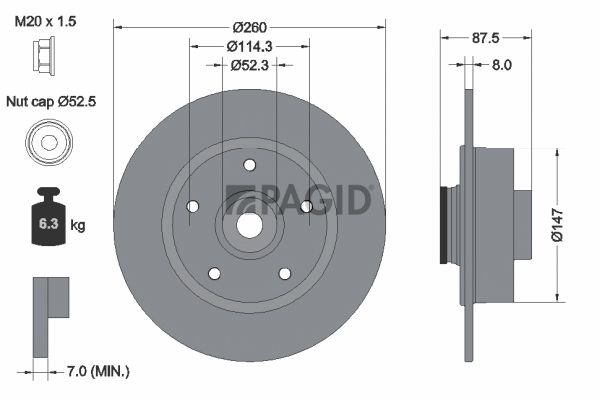 Tarcza hamulcowa PAGID 55952NC