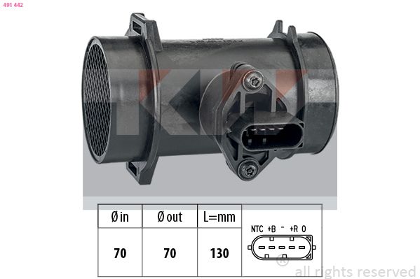 Przepływomierz masowy powietrza KW 491 442