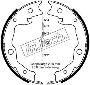 Zestaw szczęk hamulcowych, hamulec postojowy FRI.TECH. 1115.322K