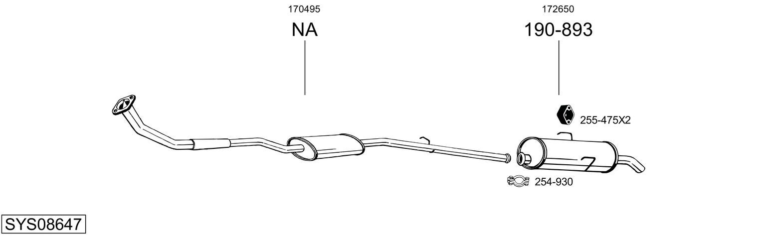 Układ wydechowy BOSAL SYS08647