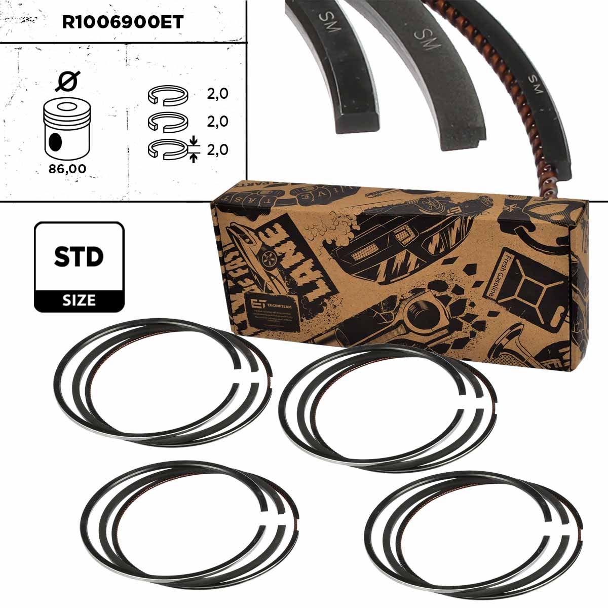 Set segmenti piston ET ENGINETEAM R1006900ET
