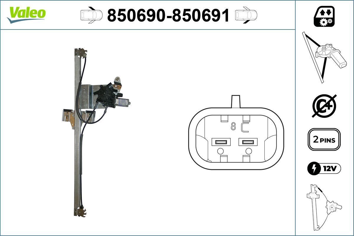 Mecanism actionare geam VALEO 850690
