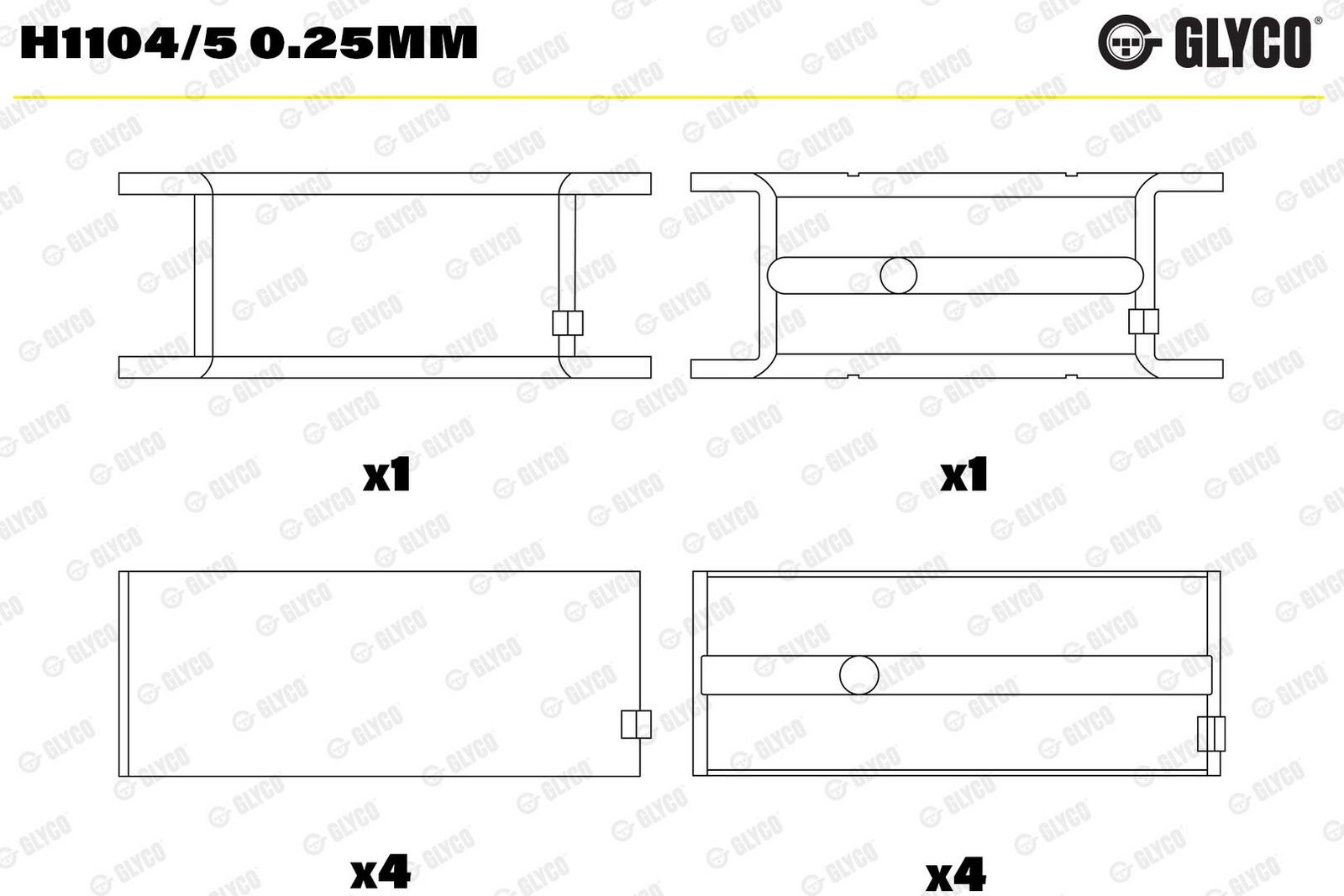Cuzinet arbore cotit GLYCO H1104/5 0.25mm