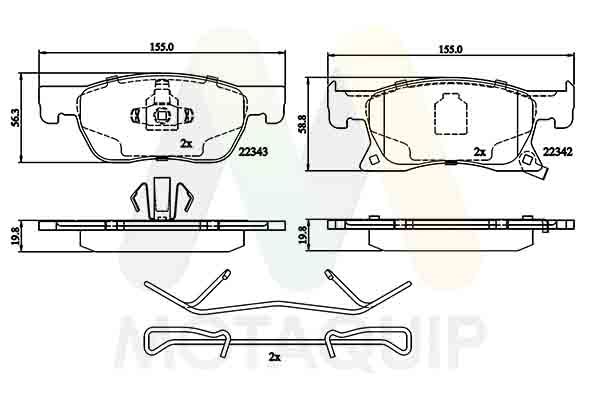 set placute frana,frana disc MOTAQUIP LVXL1876