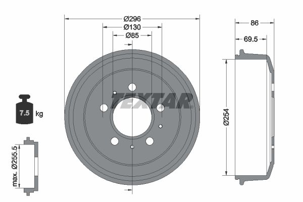 Bęben hamulcowy TEXTAR 94050200