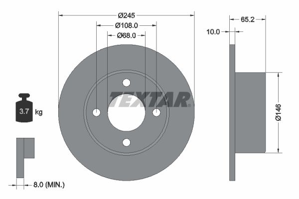 Disc frana TEXTAR 92054300