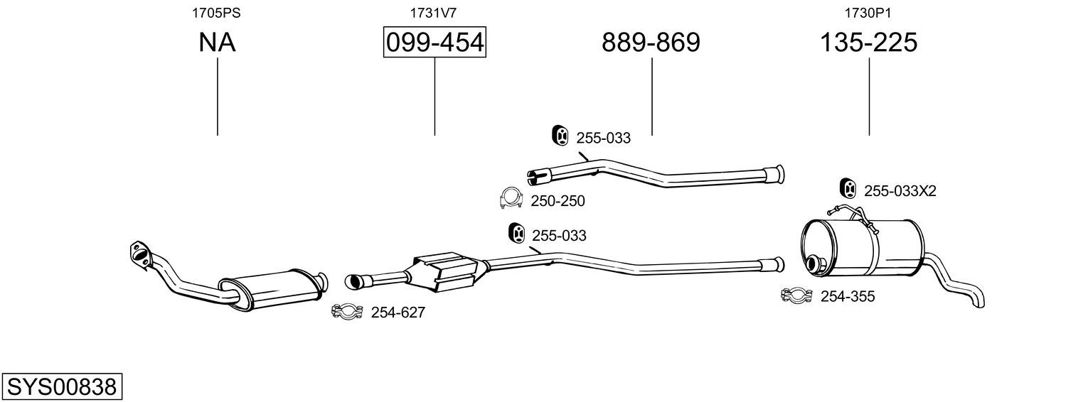 Układ wydechowy BOSAL SYS00838
