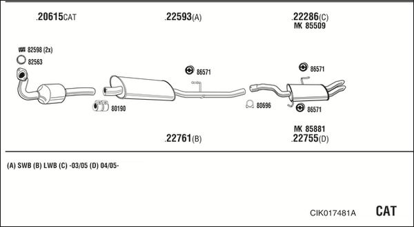 Układ wydechowy WALKER CIK017481A
