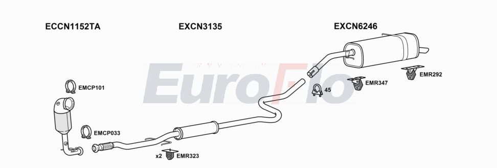 Układ wydechowy EUROFLO CNC3AI121007B