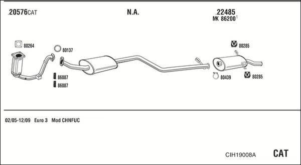 Układ wydechowy WALKER CIH19008A