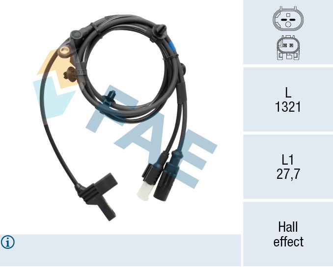 Czujnik, prędkość obrotowa koła FAE 78604