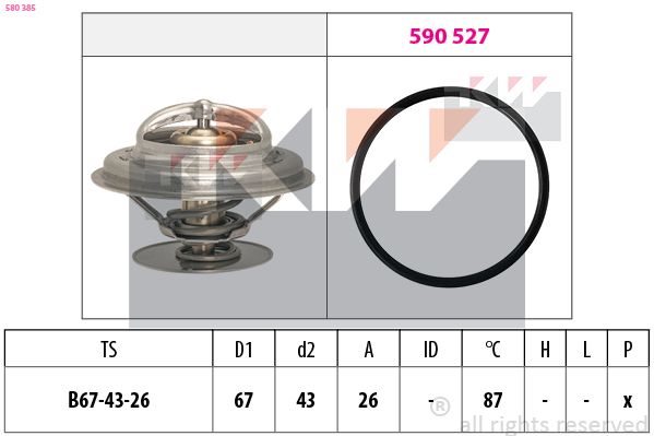 Termostat, środek chłodzący KW 580 385
