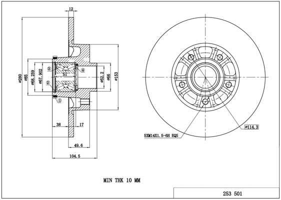 Tarcza hamulcowa HART 253 501