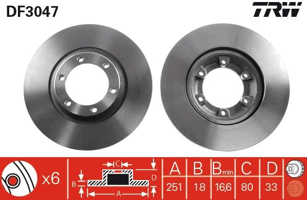 Tarcza hamulcowa TRW DF3047