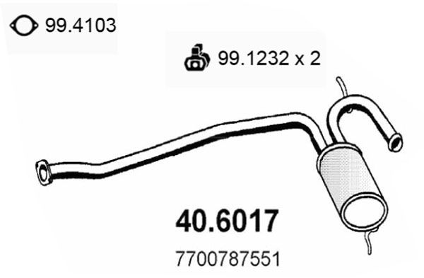 Tłumik środkowy ASSO 40.6017