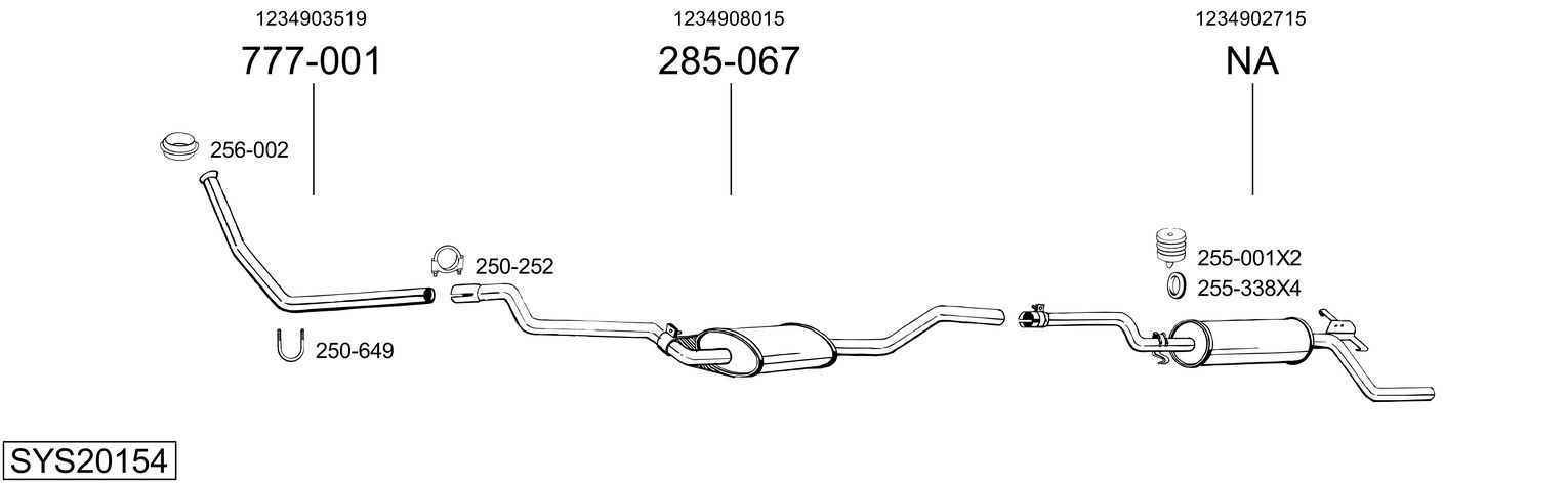 Układ wydechowy BOSAL SYS20154