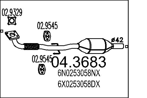 Katalizator MTS 6X0253058DX