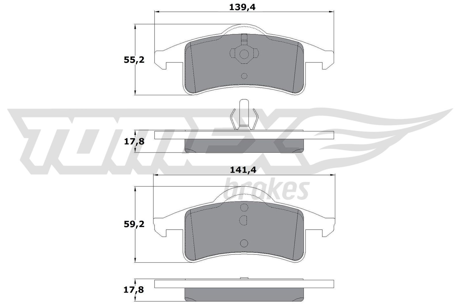 Levně Sada brzdových destiček, kotoučová brzda TOMEX Brakes 14-90