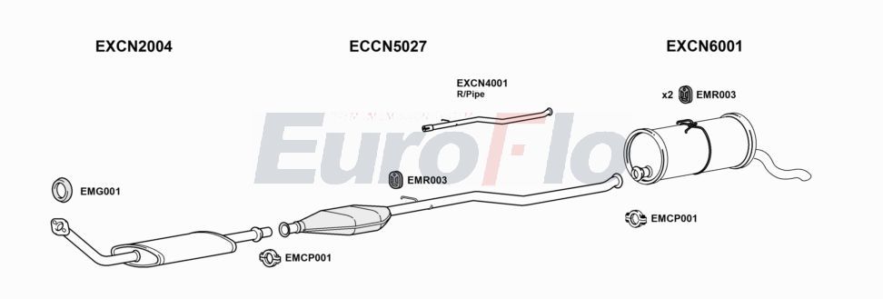 Układ wydechowy EUROFLO CNBERM19D6001C