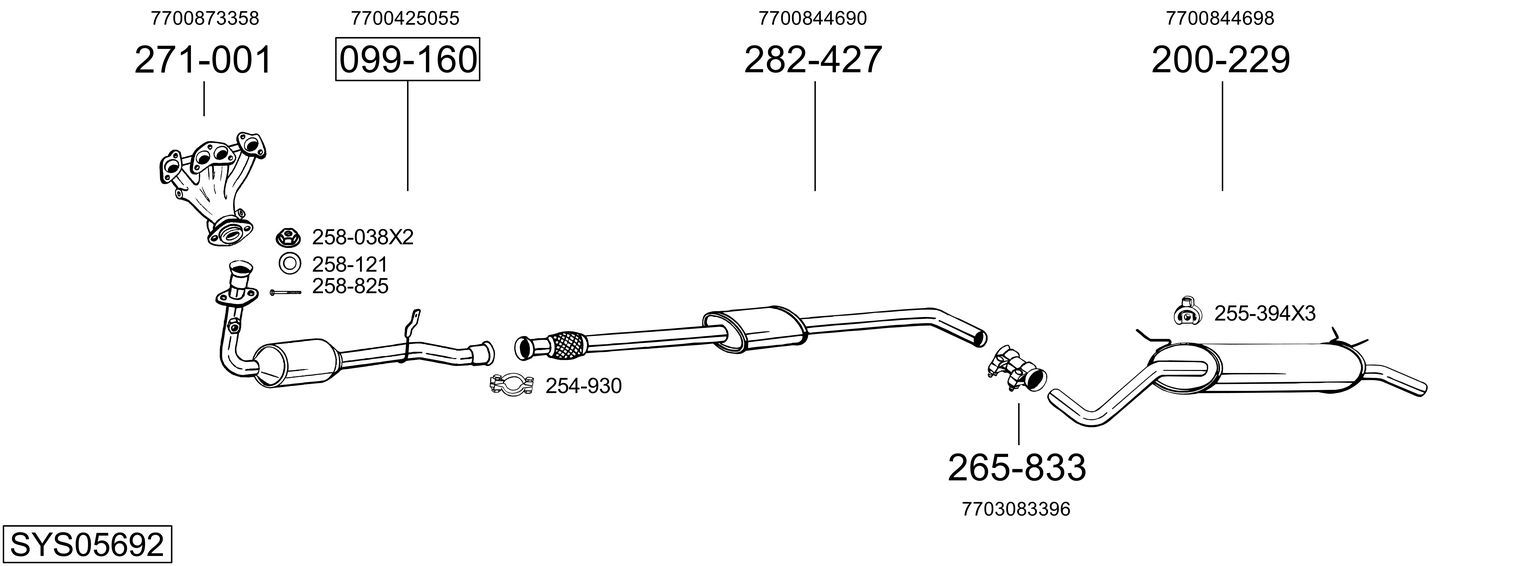Układ wydechowy BOSAL SYS05692