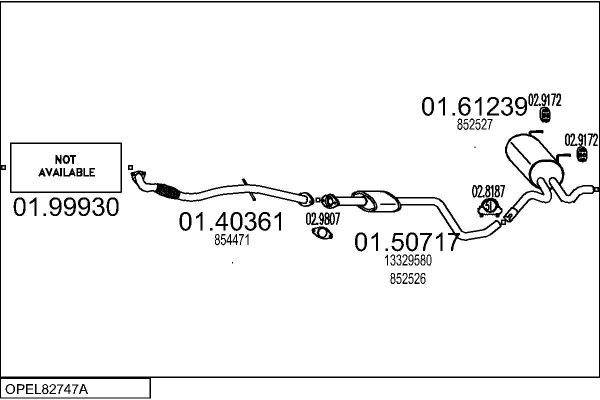 Układ wydechowy MTS OPEL82747A132555