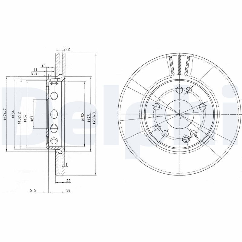 Tarcza hamulcowa DELPHI BG2771