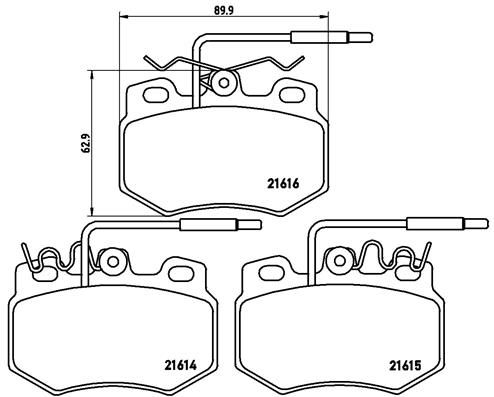 Zestaw klocków hamulcowych, hamulce tarczowe BREMBO P 61 041