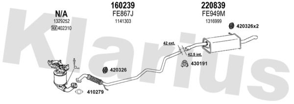 Układ wydechowy KLARIUS 361602E