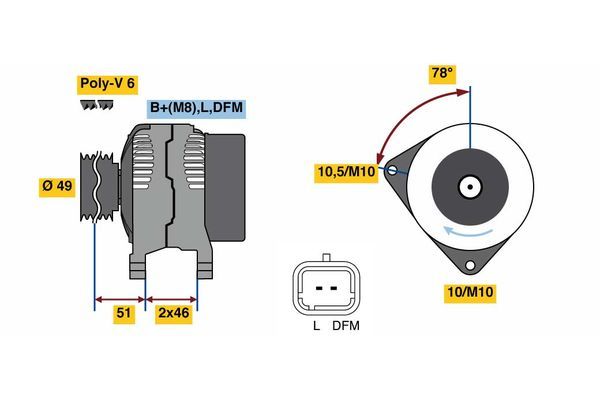 Alternator BOSCH 0 986 081 020
