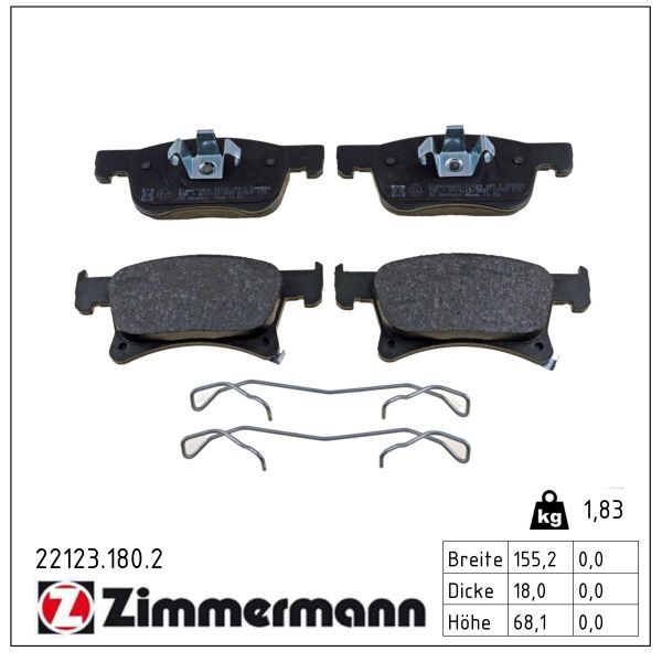 set placute frana,frana disc ZIMMERMANN 22123.180.2
