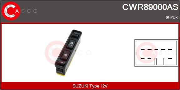 Spínač, zvedací zařízení oken CASCO CWR89000AS
