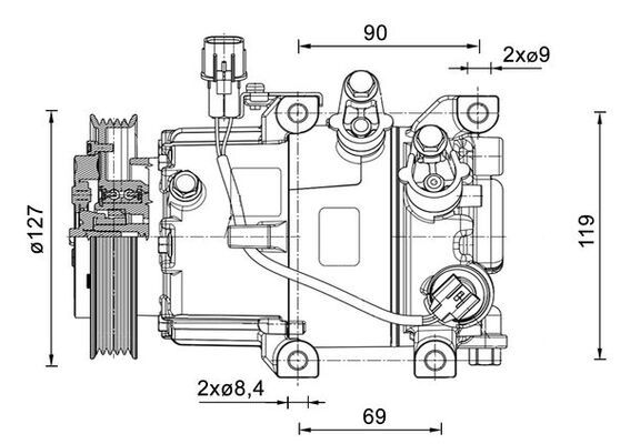 Kompresor klimatizácie MAHLE ACP 1464 000P