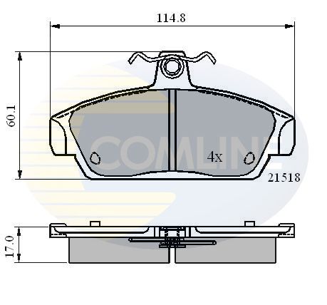 Zestaw klocków hamulcowych, hamulce tarczowe COMLINE CBP0467