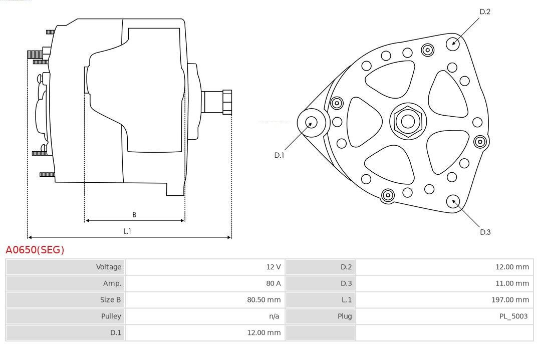 Alternator AS-PL A0650(SEG)