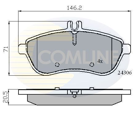 Zestaw klocków hamulcowych, hamulce tarczowe COMLINE CBP01786