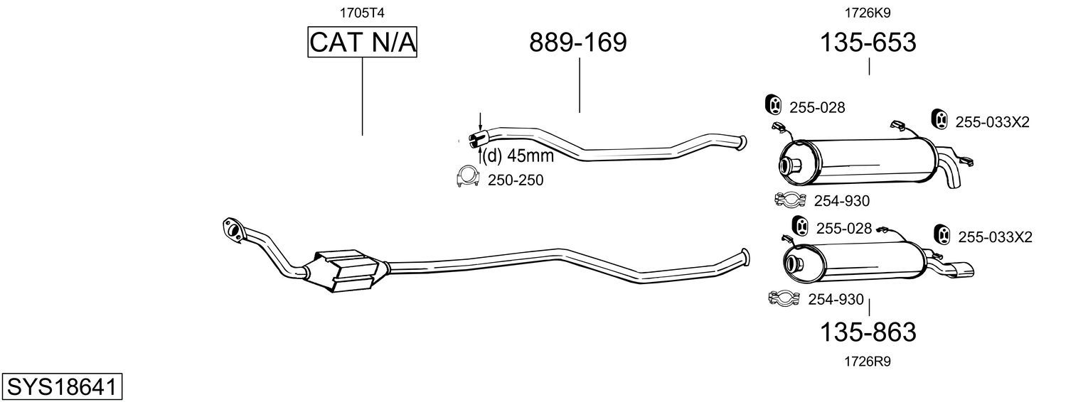 Układ wydechowy BOSAL SYS18641