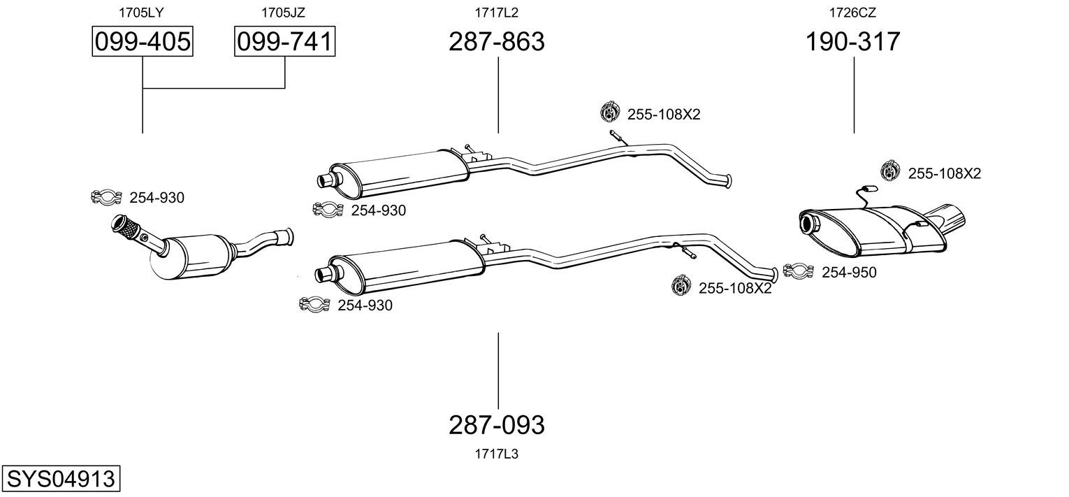 Układ wydechowy BOSAL SYS04913