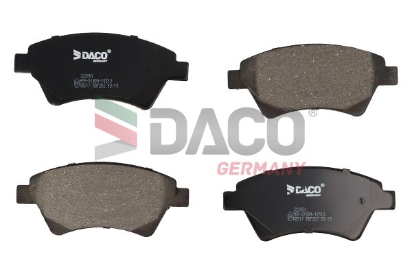 Zestaw klocków hamulcowych, hamulce tarczowe DACO GERMANY 323951