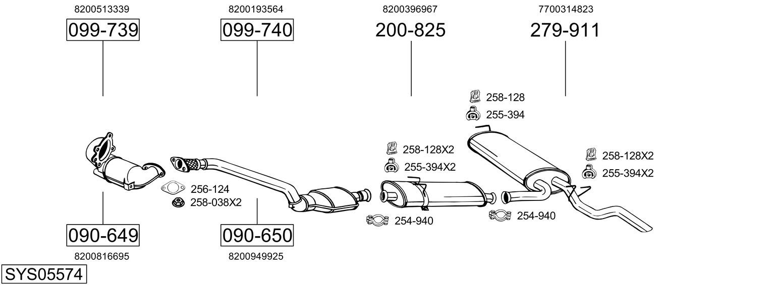 Układ wydechowy BOSAL SYS05574